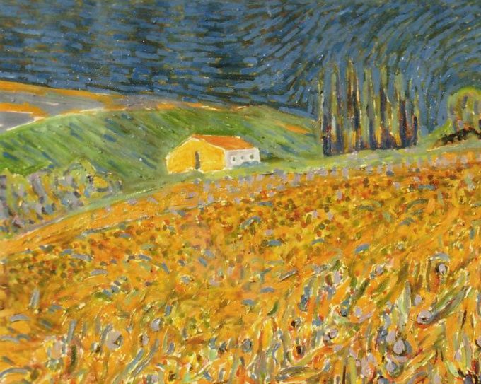 Provencelainen maisema, 81x100 cm, ölyväri. Omistaa Planmeca Group.